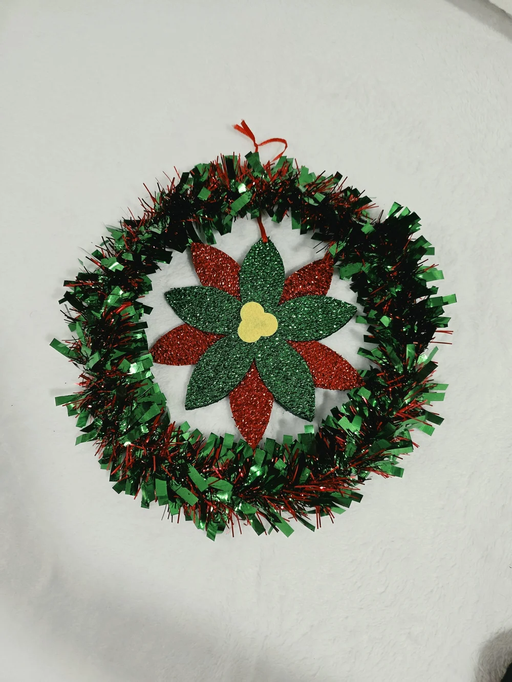 Christmas Green and Red Tinsel Garland Holiday Home Decor 9